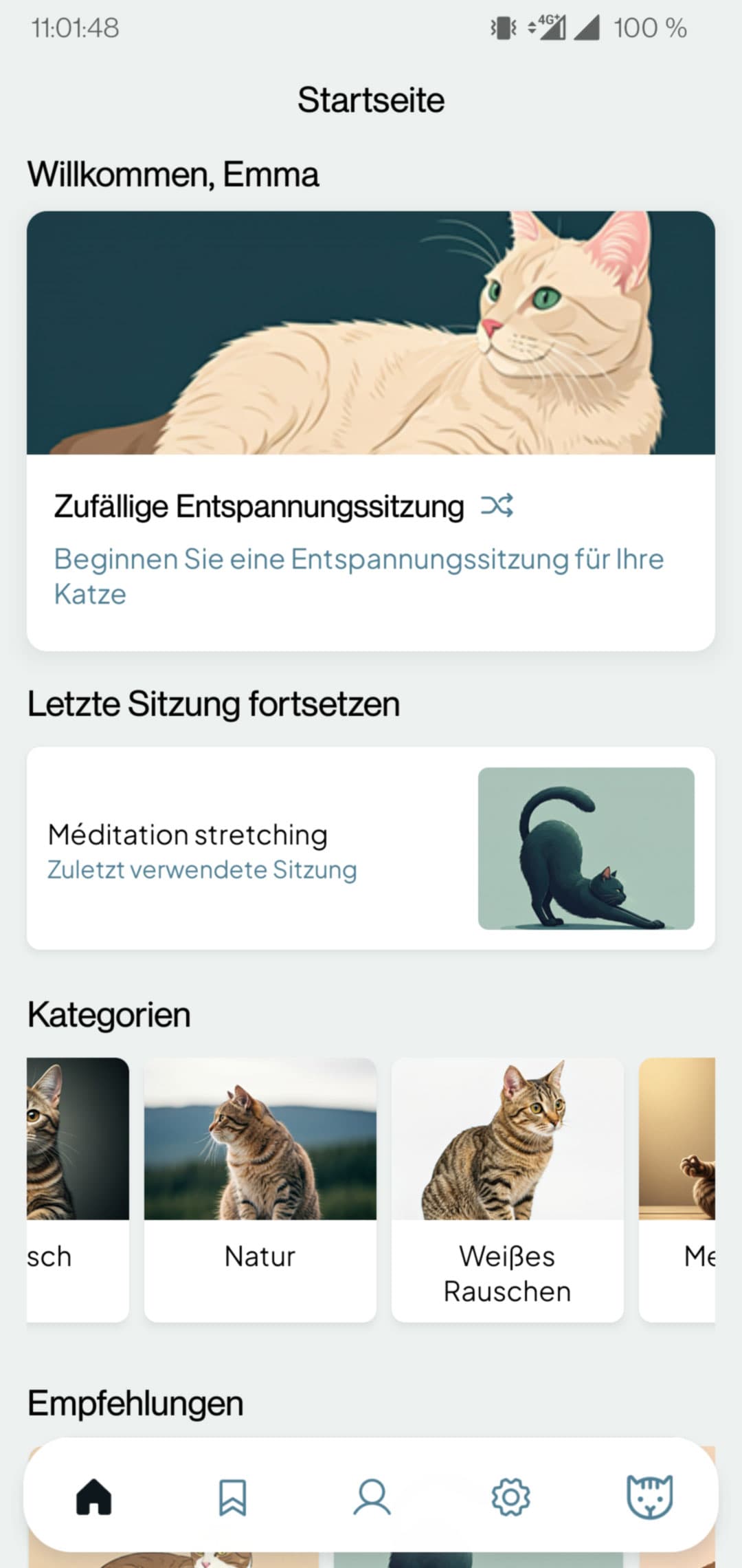 Calm Cat Startbildschirm